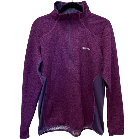 Columbia Omni-Heat Reflective ¼ Zip Pullover Purple Wicking Gorpcore Hiking-XL - Picture 2 of 13